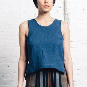 Ilana Kohn Roxey Tank in Soft Dark Denim